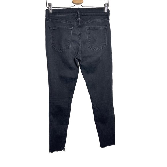 FRAME Empire "Le Skinny de Jeanne" Ripped Distressed Black Size 28 - Picture 2 of 8